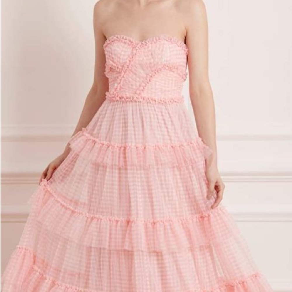 Needle and Thread Caroline Gingham Tulle Corset Gown